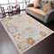 Hand Tufted Wool Area Rug Floral Light Blue 5X7 Eco-Friendly K00660
